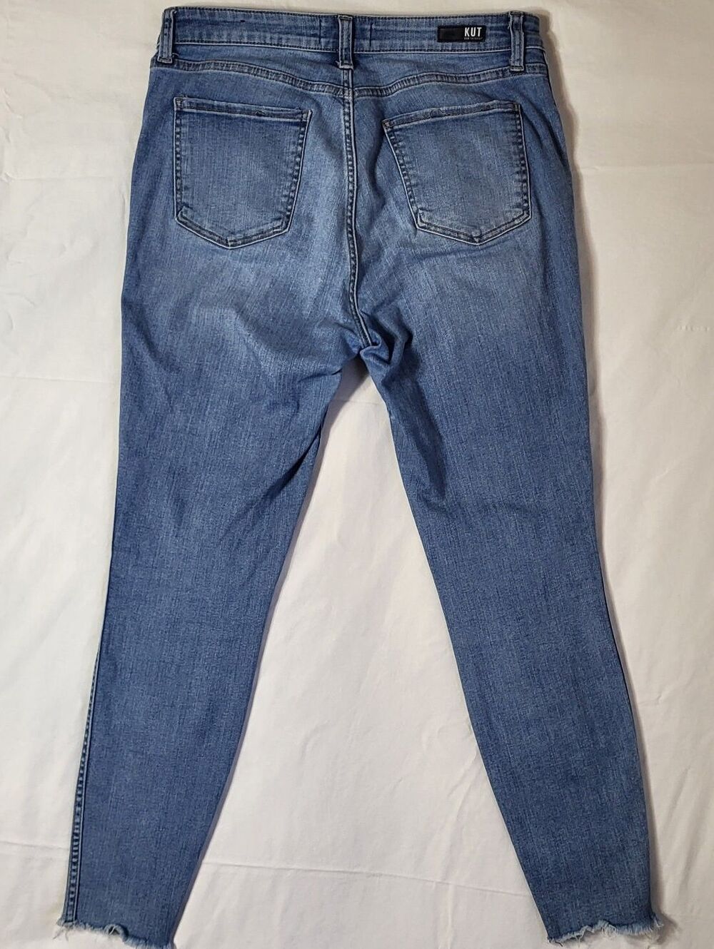 Kut From The Kloth Women's High Waist Button Fly Skinny Jeans Size 12 with Fray - Picture 2 of 9